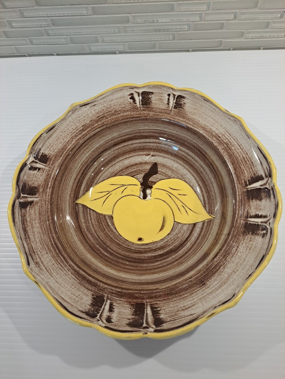 Santa Anita Ware Vtg Calif Pottery Provincial Apple Serving Bowl 10.5"